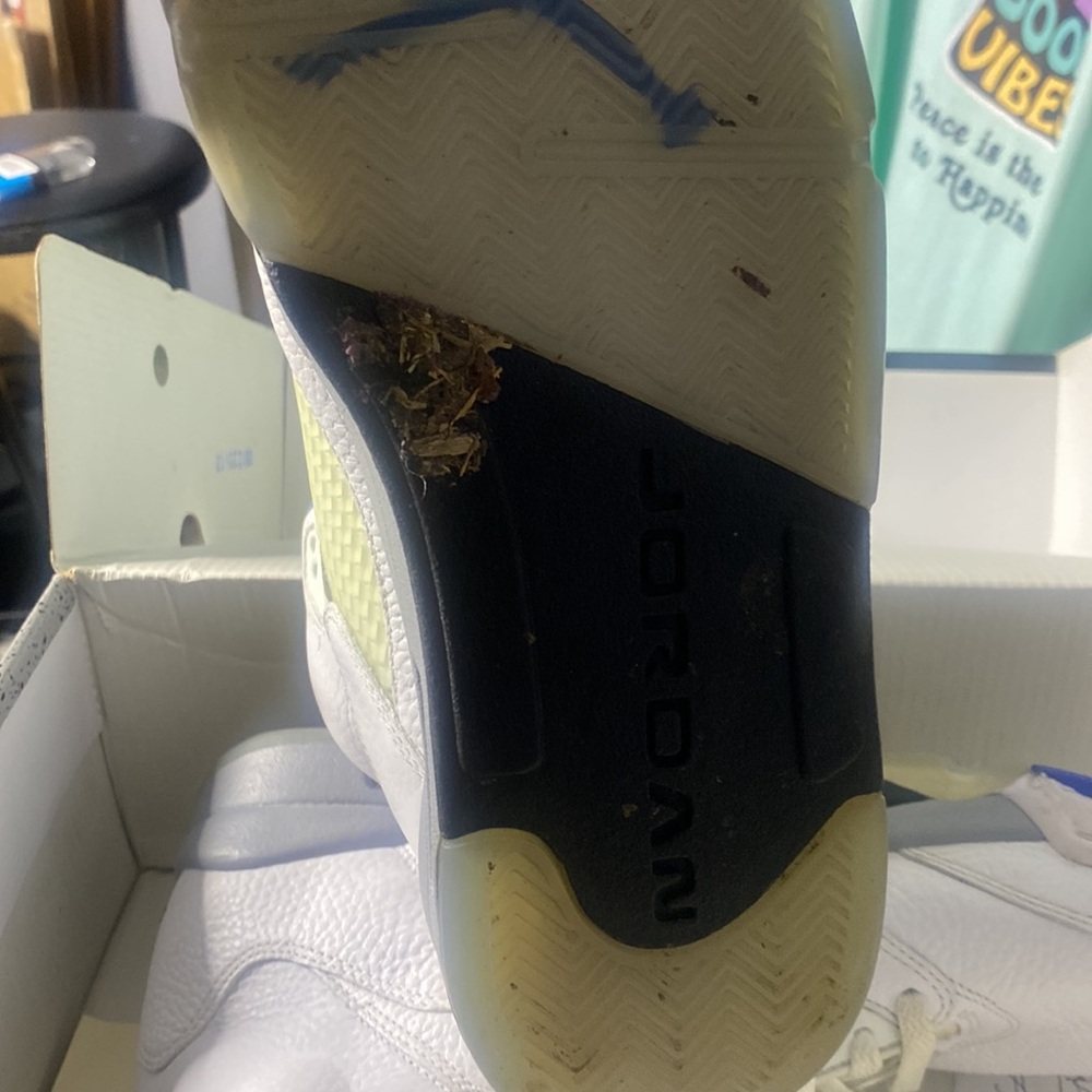 Air Jordan 5 black hyper royal blue preowned Dd0587-140 - Picture 4 of 5